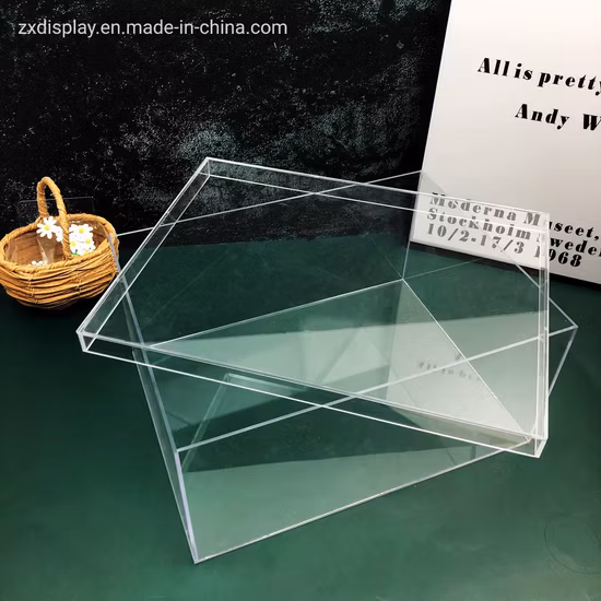 防水アクリル収納容器蓋付き透明プラスチックディスプレイ靴箱